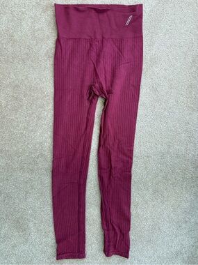 TALA High-Waist Ribbed Leggings in Burgundy